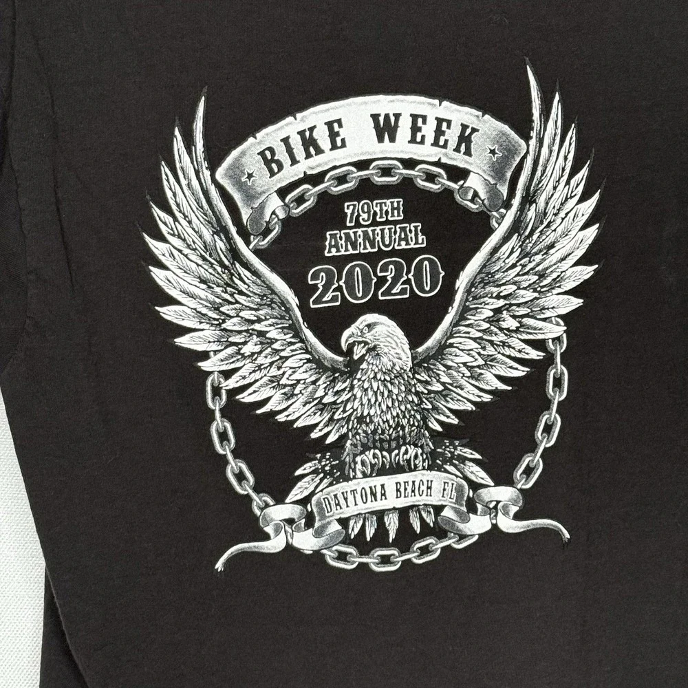 Daytona Beach Bike Week‎ 2020 T-Shirt Black MED Motorcycle Biker Eagle READ SIZE